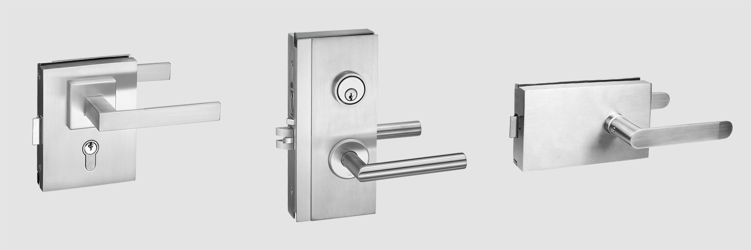 AHB Glass Door Lock 6004/1402 PZ Stainless Steel Studio Glass Door Fittings Lock Box 